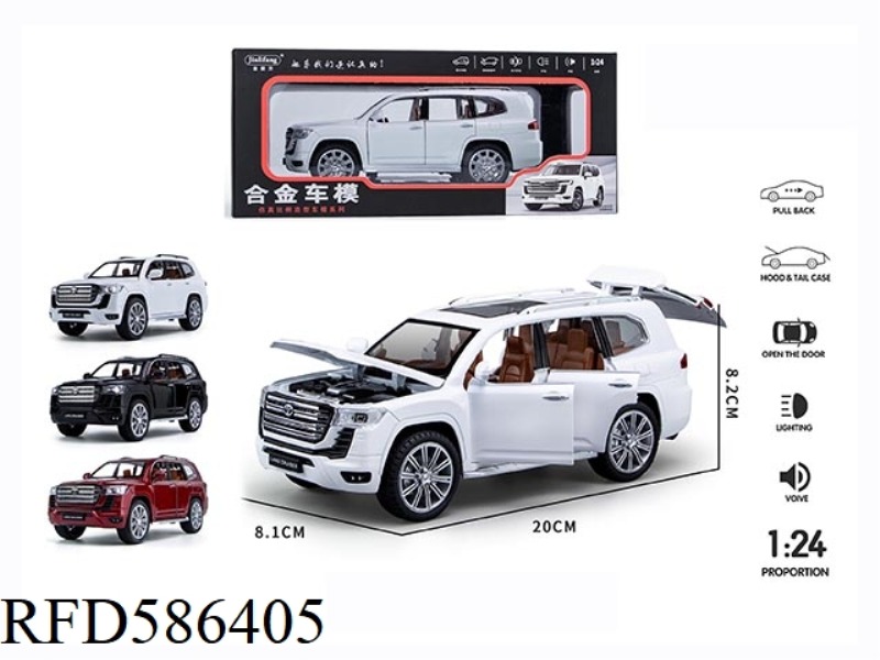 1:24 ROAD PATROL STREET CAR EDITION 6-DOOR ACOUSTO-OPTIC MUSIC PULL BACK ALLOY CAR