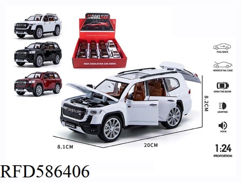1:24 LAND PATROL GT STREET CAR EDITION 8 6-DOOR ACOUSTO-OPTIC MUSIC WARRIOR ALLOY CARS 8PCS