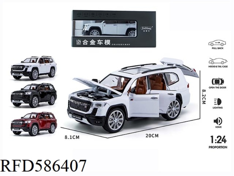 1:24 LAND PATROL GT STREET CAR EDITION 6-DOOR ACOUSTO-OPTIC MUSIC PULL BACK ALLOY CAR
