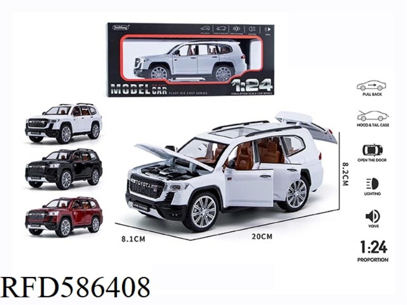 1:24 LAND PATROL GT STREET CAR EDITION 6-DOOR ACOUSTO-OPTIC MUSIC PULL BACK ALLOY CAR