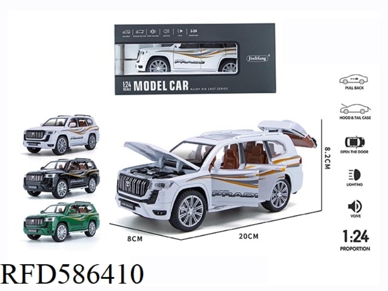1:24 COOL ROAD STREET CAR EDITION 6-DOOR ACOUSTO-OPTIC MUSIC PULL BACK ALLOY CAR