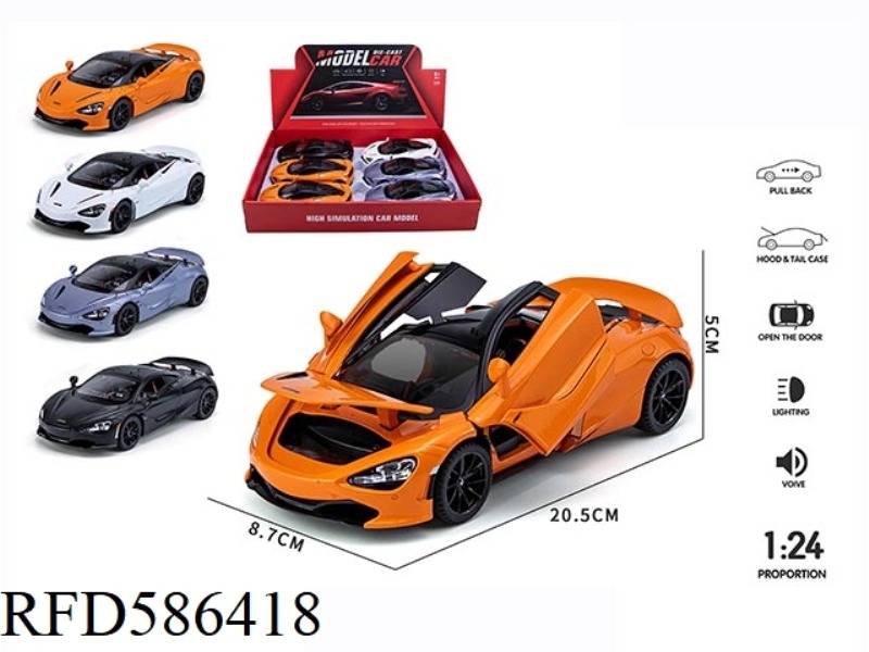 1:24 MCLAREN STREETCAR EDITION 4 DOOR OPENING LIGHTING MUSIC WARRIOR ALLOY CAR 6PCS