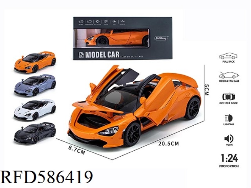 1:24 MCLAREN STREETCAR EDITION 4 DOOR-OPENING LIGHTING MUSIC PULL BACK ALLOY CAR