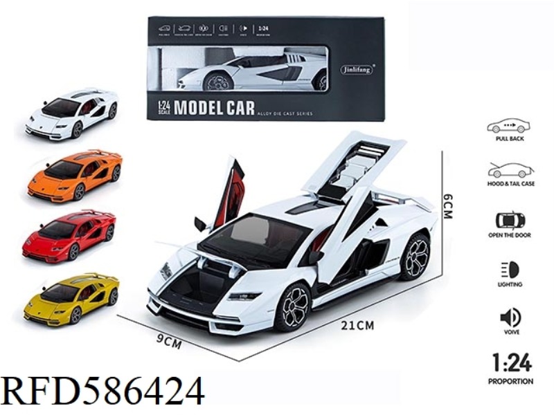 1:24 LAMBORGHINI 800 STREETCAR VERSION ALLOY ACOUSTO-OPTIC PULL BACK FOUR DOORS