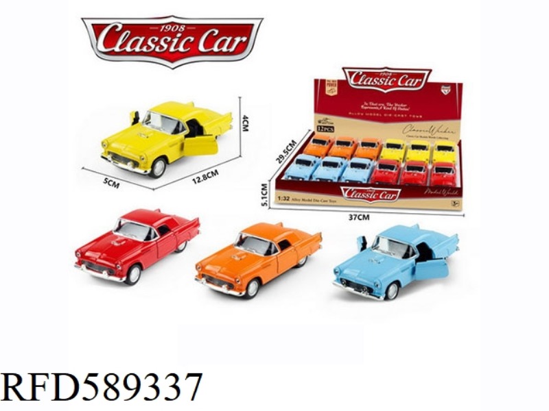 1:32 ALLOY PULL-BACK SIMULATION CLASSIC CAR FORD 12PCS