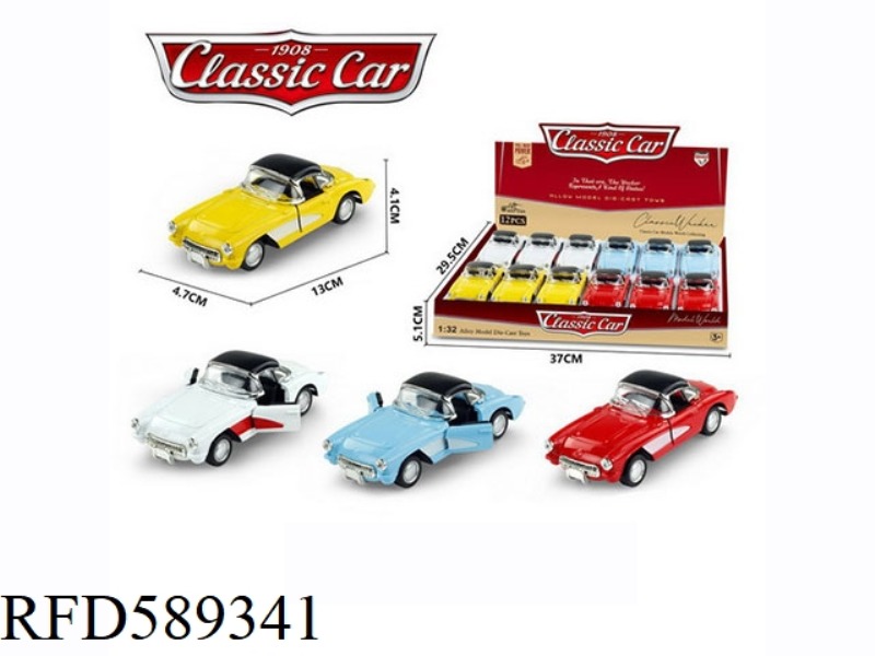 1:32 ALLOY PULL-BACK SIMULATION CLASSIC CHEVROLET 12PCS