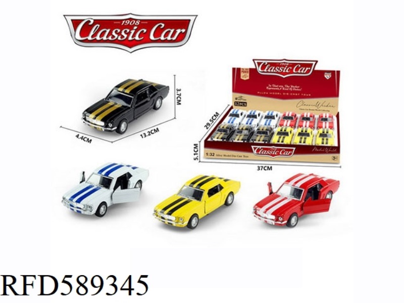 1:32 ALLOY PULL-BACK SIMULATION CLASSIC MUSTANG 12PCS