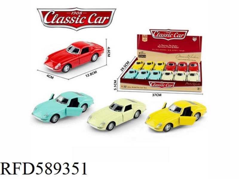 1:32 ALLOY PULL-BACK SIMULATION CLASSIC FERRARI 12PCS
