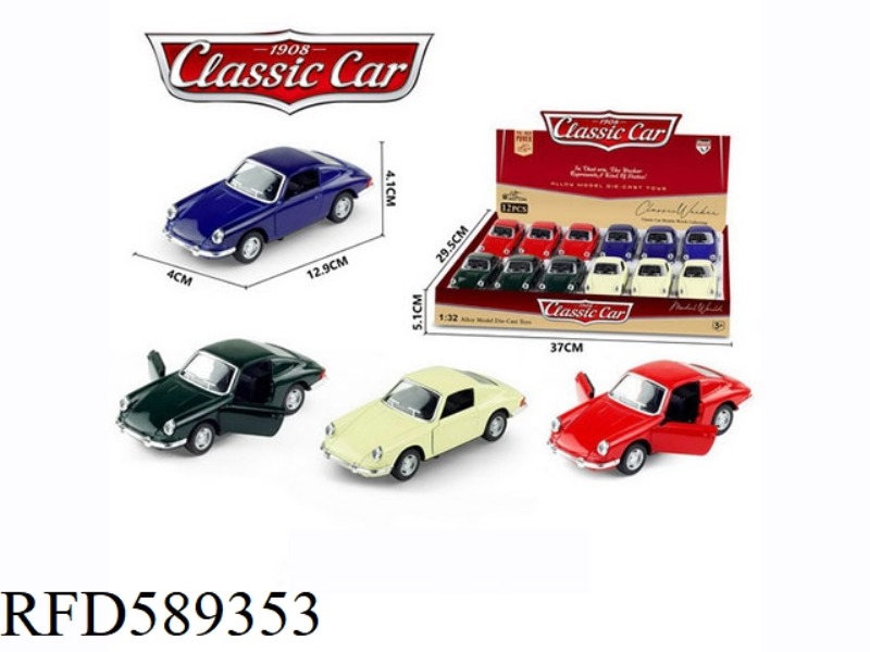 1:32 ALLOY PULL-BACK SIMULATION CLASSIC PORSCHE 12PCS