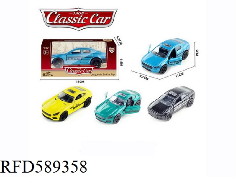 1:36 ALLOY PULL BACK VOLVO (BLACK/BLUE) MERCEDES-BENZ (GREEN/YELLOW)
