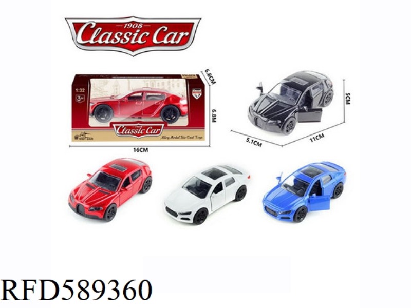 1:36 ALLOY PULL BACK BUGATTI (RED/BLACK) ACCORD (BLUE/WHITE)
