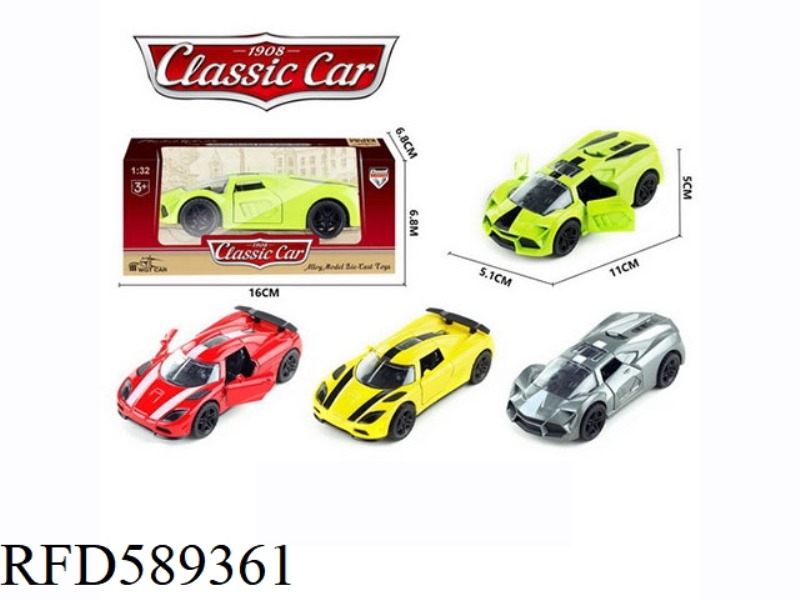 1:36 ALLOY PULL BACK KOENIGSEGG (GREEN/SILVER GRAY) LAMBORGHINI (RED/YELLOW)