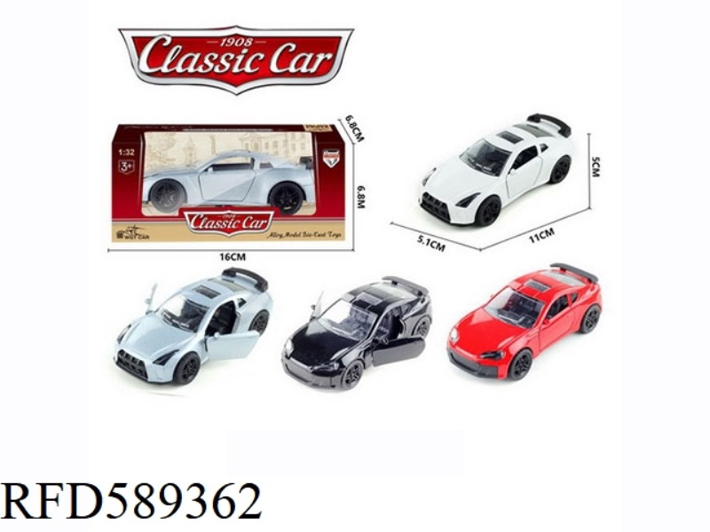 1:36 ALLOY PULL BACK SUBARU (BLACK/RED) NISSAN GTR (SILVER/WHITE)