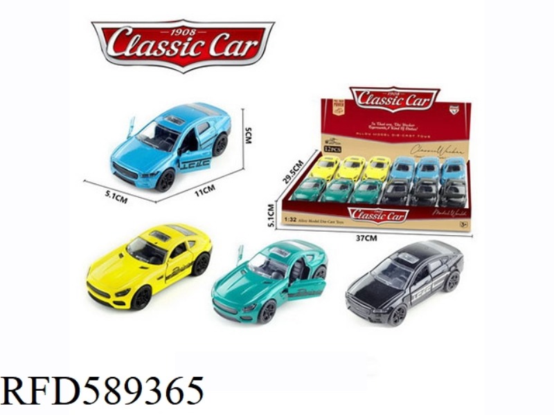 1:36 ALLOY PULL BACK VOLVO (BLACK/BLUE) MERCEDES-BENZ (GREEN/YELLOW) 12PCS