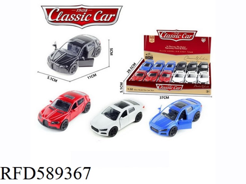 1:36 ALLOY PULL BACK BUGATTI (RED/BLACK) ACCORD (BLUE/WHITE) 12PCS