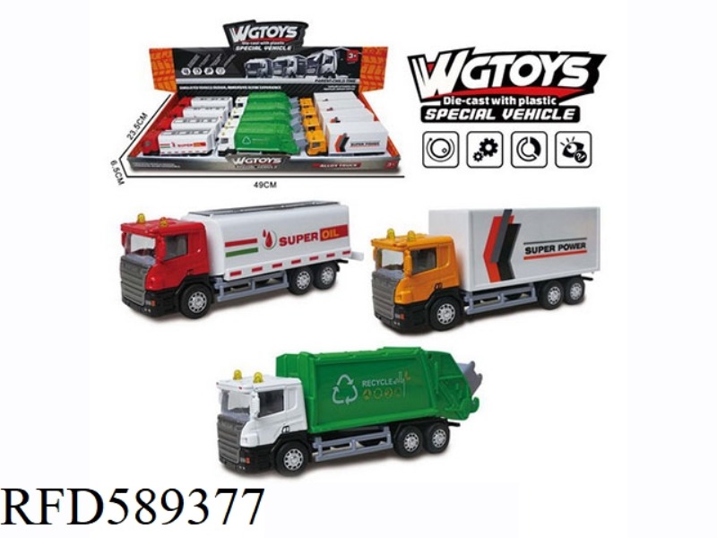 ALLOY PULL-BACK TRUCK 12PCS