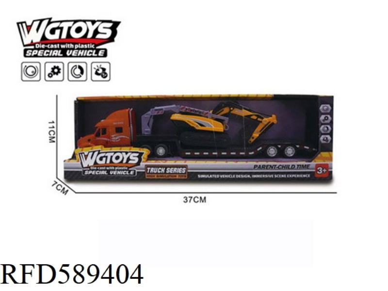 1:50 ALLOY TRAILER WITH EXCAVATOR