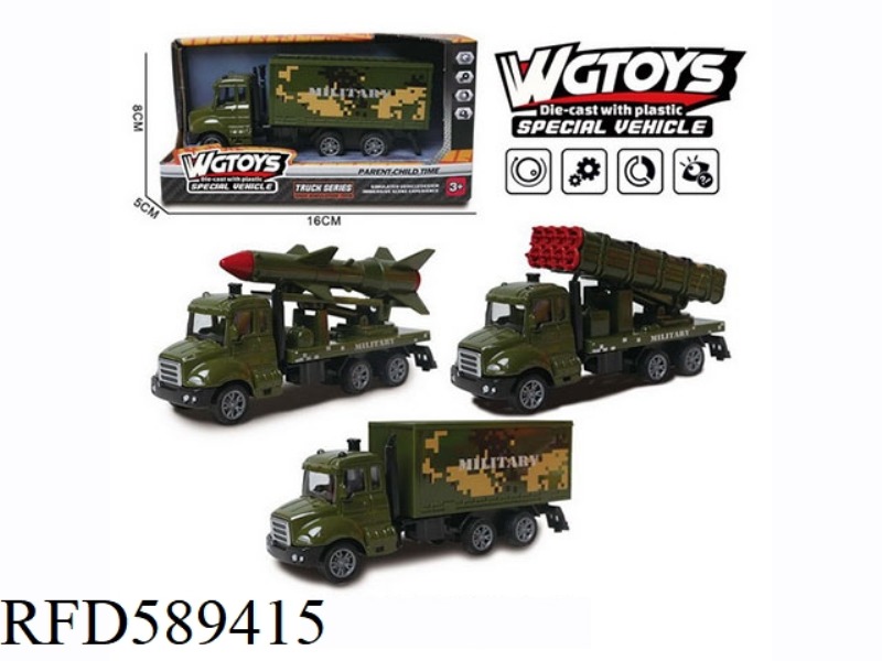 1:64 ALLOY PULL-BACK SMALL MILITARY VEHICLE