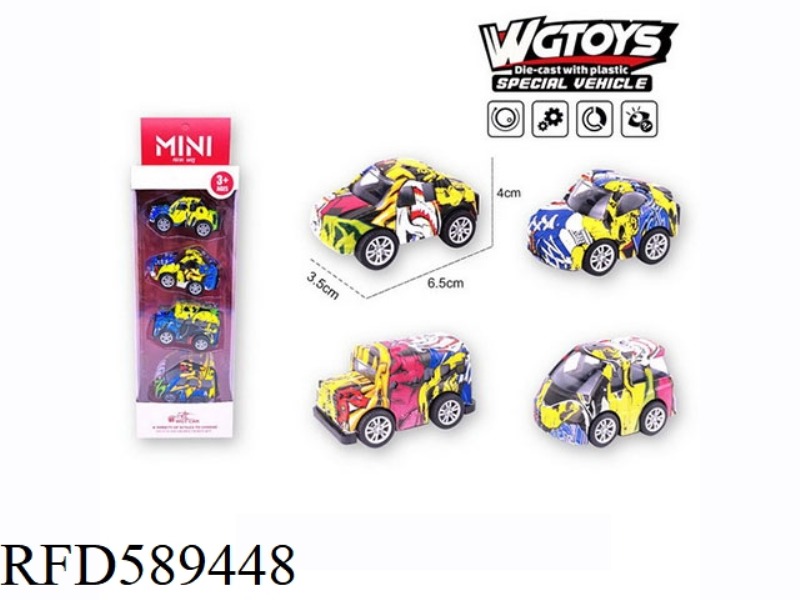 ALLOY Q VERSION PULL BACK CITY FOUR MIXED.
4 PCS/CARTON