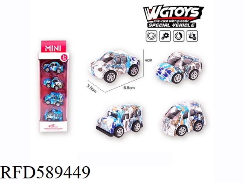 ALLOY Q VERSION PULL BACK CITY FOUR MIXED.
4 PCS/CARTON