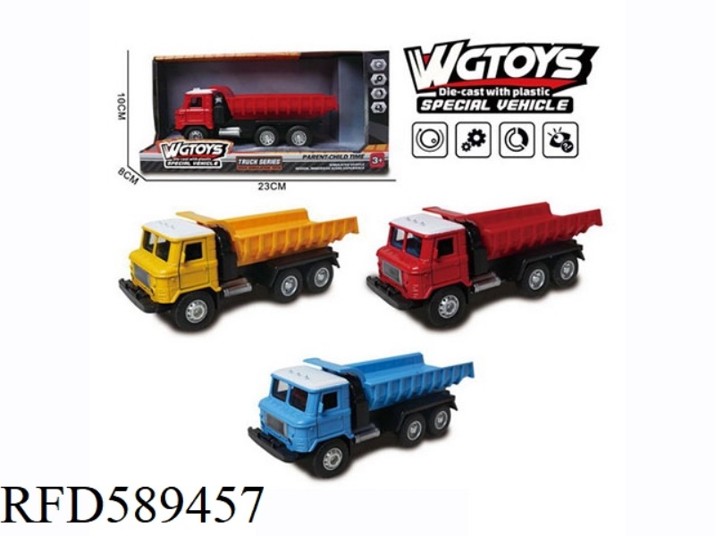 SQUARE-HEADED DOOR-OPENING PULL-BACK DUMP TRUCK