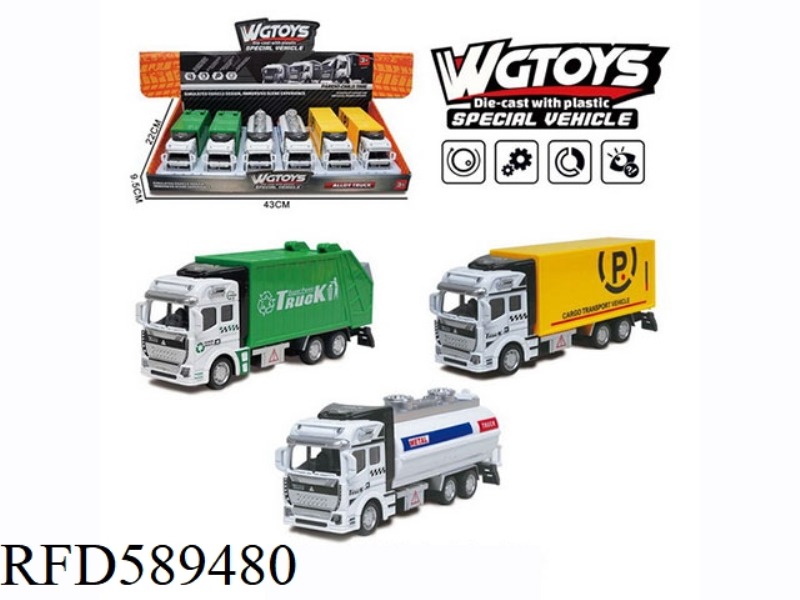 1:50 ALLOY PULL-BACK ECO-CARS: 3 MODELS OF 6PCS