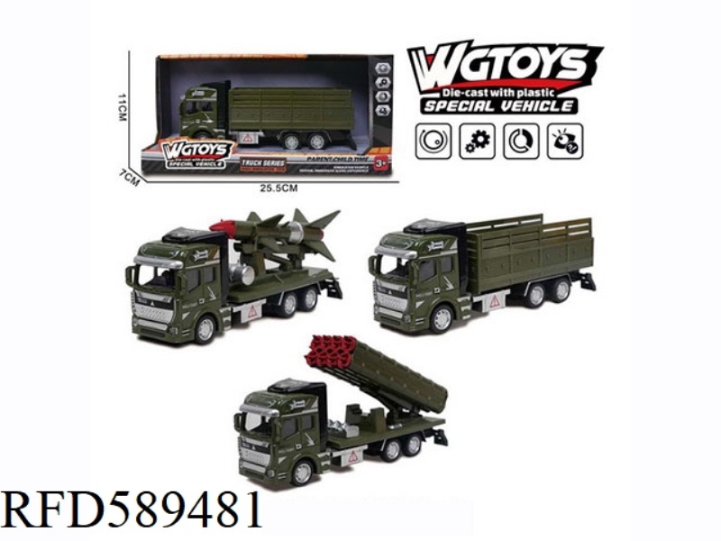 1:50 ALLOY PULL-BACK MILITARY VEHICLE 3 MODELS.