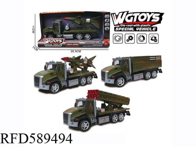 1:50 ALLOY PULL-BACK MILITARY VEHICLE 3 MODELS.