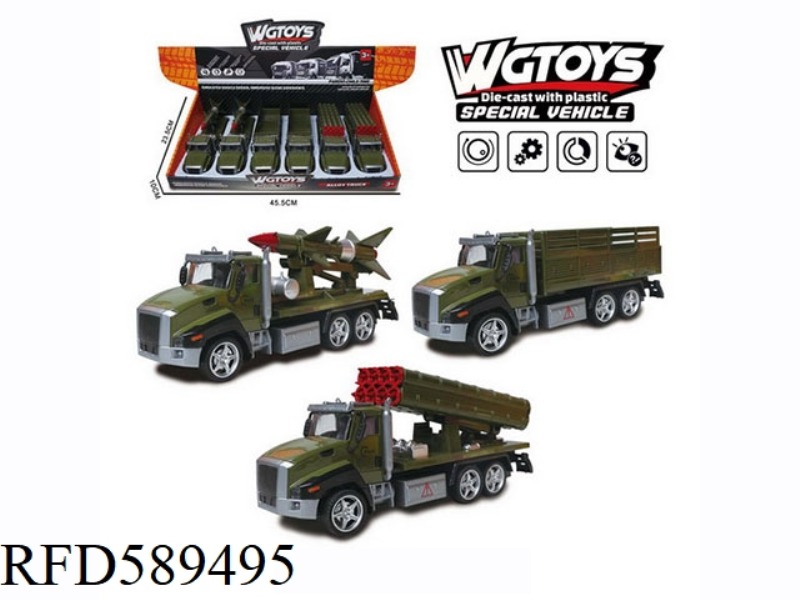 1:50 ALLOY PULL-BACK MILITARY VEHICLE, 3 MODELS OF 6PCS