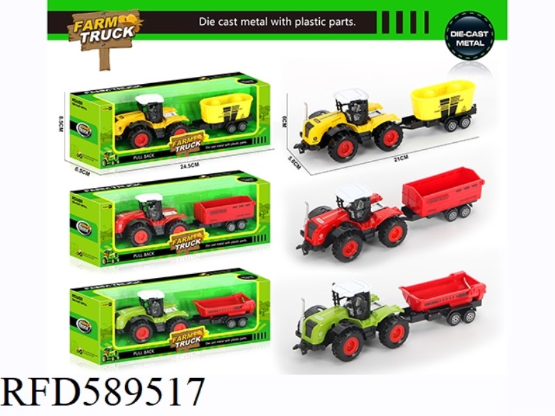 ALLOY PULL-BACK FARMER CAR (3 MODELS) 11.5CM