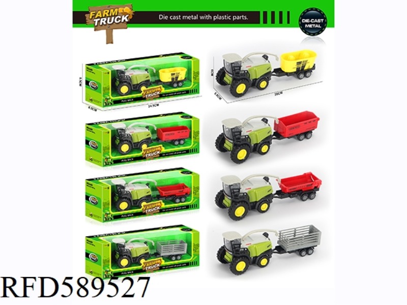 ALLOY SLIDING HARVEST FARMER'S CAR (4 MODELS) 11CM