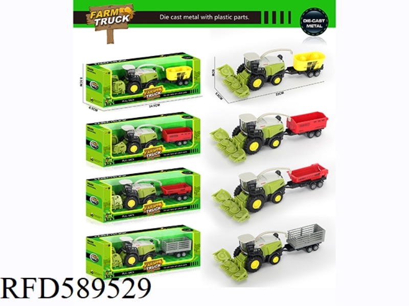 ALLOY SLIDING HARVESTING LEAD FARMER'S CAR (4 MODELS) 11CM