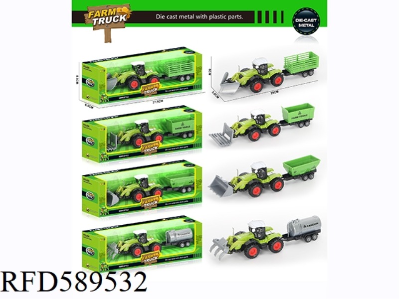 ALLOY PULL-BACK FARMER CAR HEAD (4 MODELS) 11.5CM