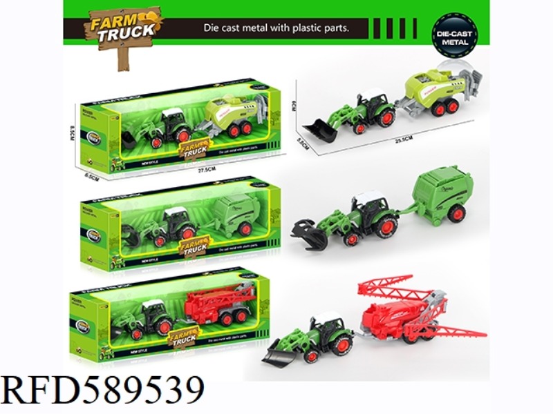 ALLOY PULL-BACK FARMER'S CART (3 MODELS) 8CM