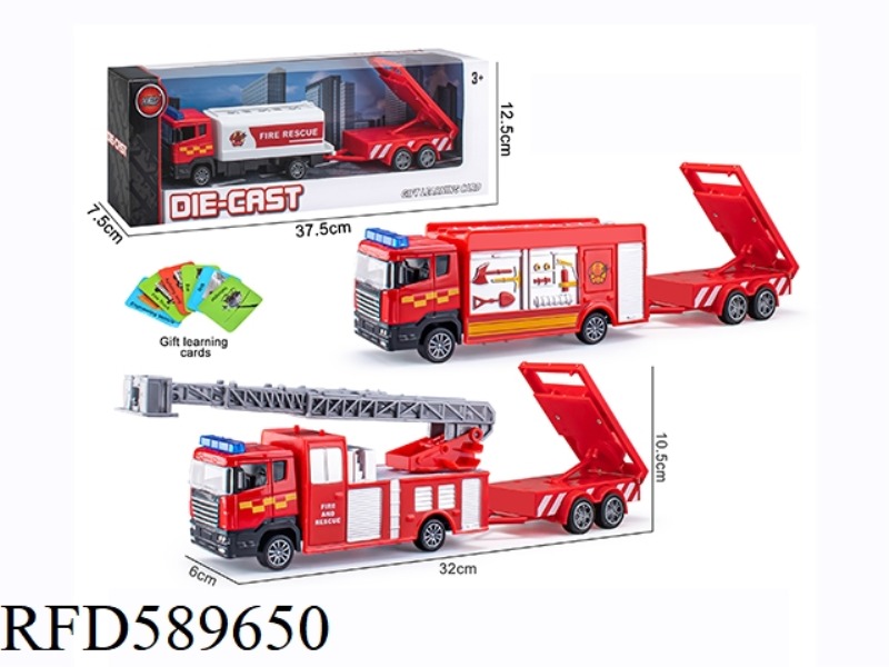 ALLOY FIRE TRUCK TOWING ROADBLOCK