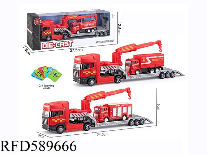 ALLOY FLAT CAR FIRE TRUCK