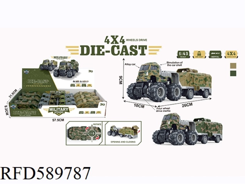 FOUR-DRIVE INERTIAL ALLOY MILITARY VEHICLE 6PCS
