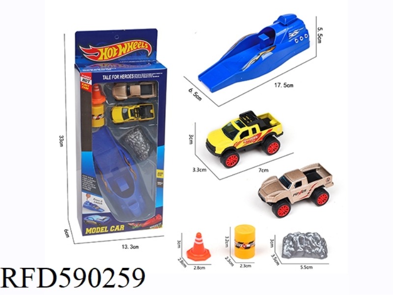 1 CATAPULT +2 SLIDING ALLOY PICKUP TRUCK +3 ACCESSORIES