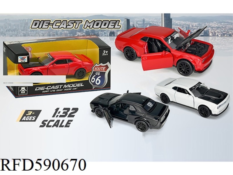 1:32 ALLOY CAR MODEL MUSCLE DRIVEWAY ODD 3 DOOR OPENING PULL BACK (1 PACK)