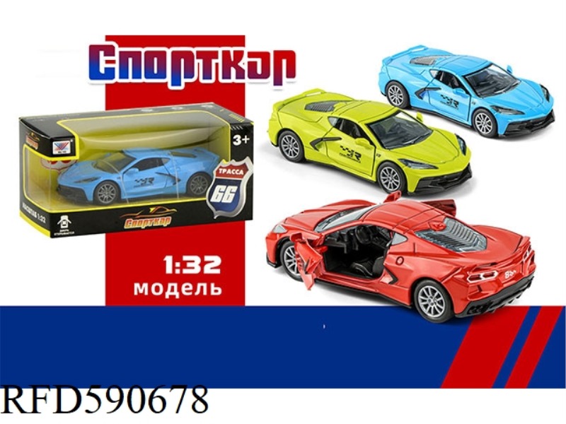 1:32 ALLOY PULL-BACK CAR MODEL OPENS THE DOOR (1 PACK) RUSSIAN