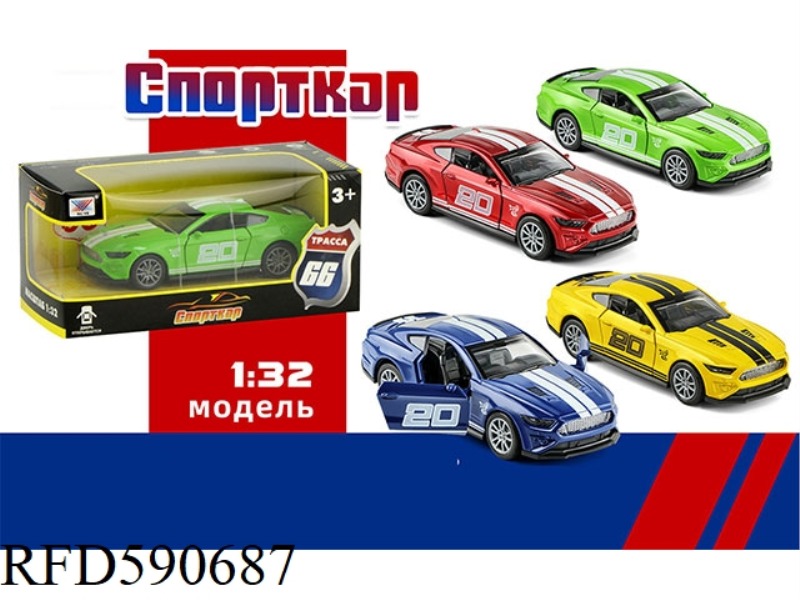 1:32 ALLOY CAR MODEL MUSTANG PULLBACK (1 PACK) RUSSIAN