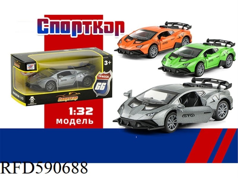 1:32 ALLOY CAR MODEL LAMBORGHINI CALF OPENING PULL BACK (1 PACK) RUSSIAN