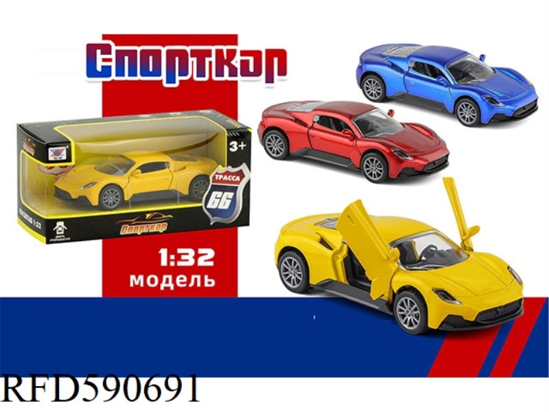 1:32 ALLOY CAR MODEL MASERATI PULL BACK (1 PACK) RUSSIAN