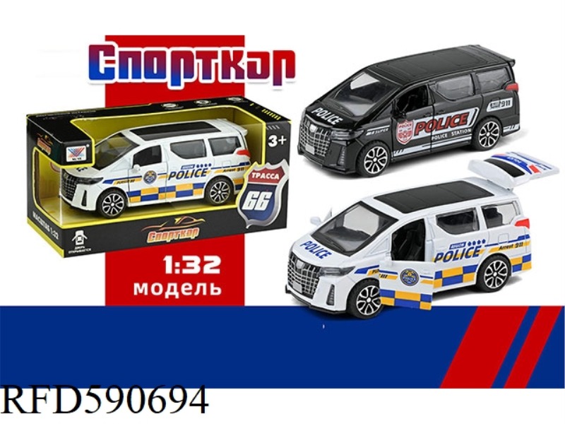 1:32 TOYOTA POLICE CAR ALLOY CAR PULL BACK THREE DOORS (1 PACK) RUSSIAN