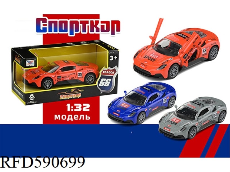1:32 ALLOY CAR MODEL MASERATI PULL BACK (1 PACK) RUSSIAN