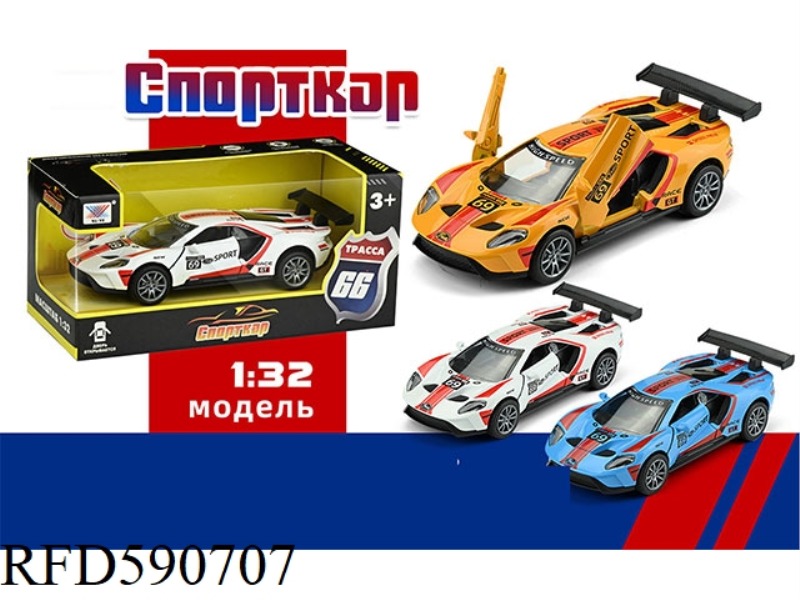 1:32 ALLOY CAR MODEL FORD SHELBY DOORS PULL BACK (1 PACK) RUSSIAN
