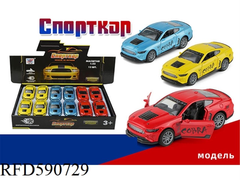 1:32 ALLOY CAR MODEL FORD GT500 DOOR PULL BACK (12 PACKS) RUSSIAN