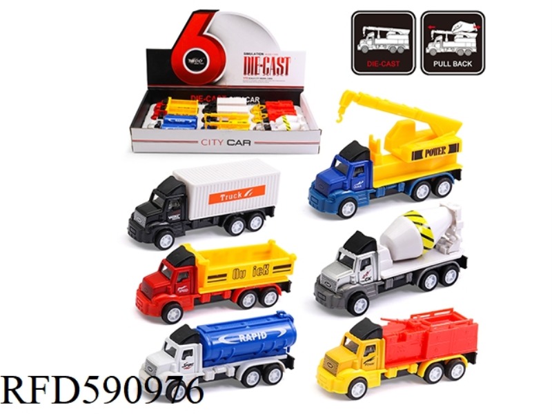 ALLOY ROUND HEAD ENGINEERING TRUCK 12PCS