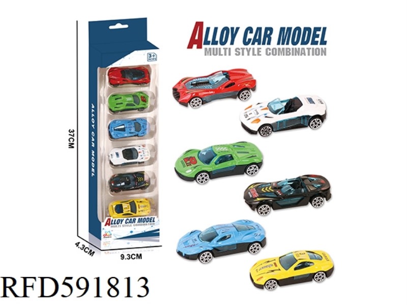 1: 64 ALLOY SLIDING SPORTS CAR (6 MODELS MIXED)