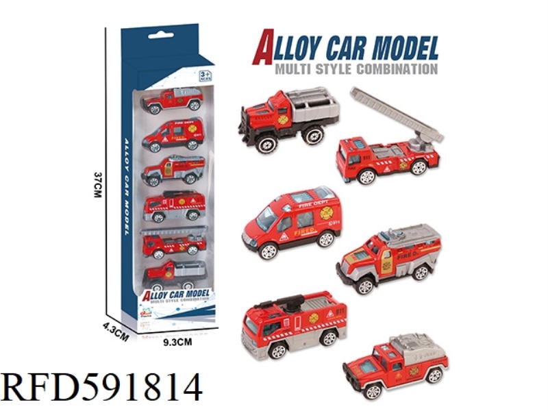 1: 64 ALLOY COASTING FIRE TRUCK (6 MODELS MIXED)